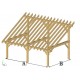auvent un pan, simple, chevrons porteurs